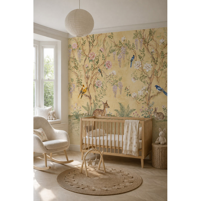 Murale de jardin Chinoiserie, 200"x120", Peel and Stick