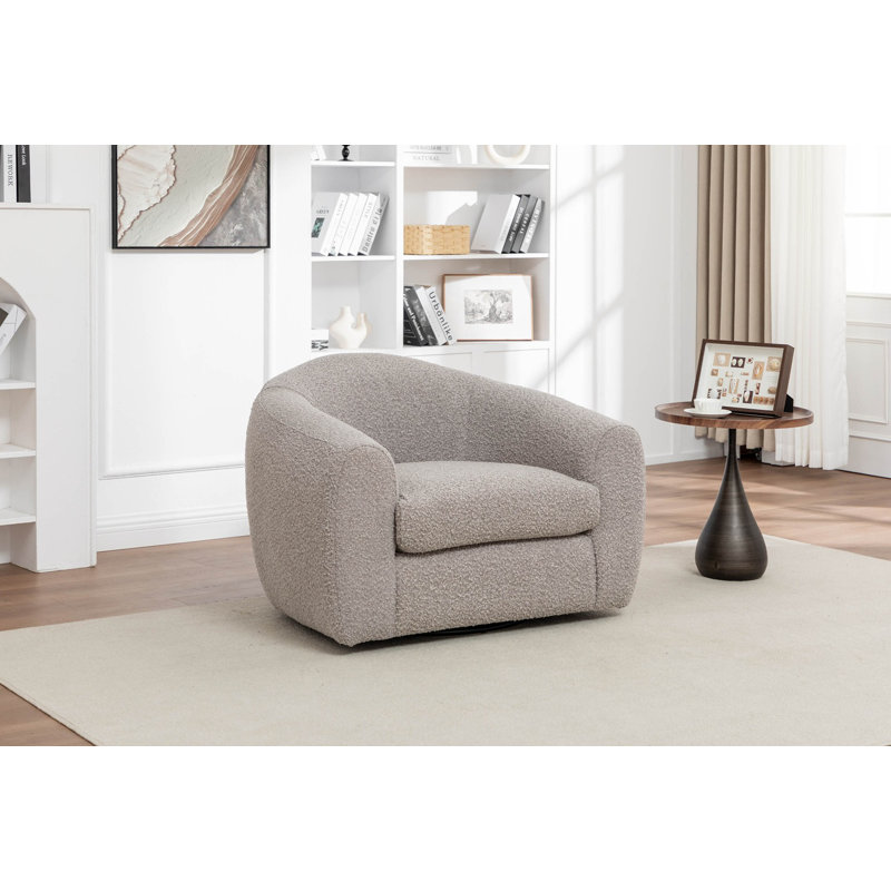 Aria Boucle Swivel Chair Taupe