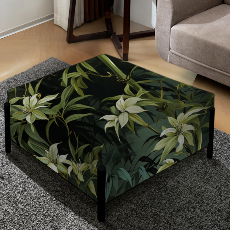 Bamboo Bliss - Oriental Large Square Ottoman