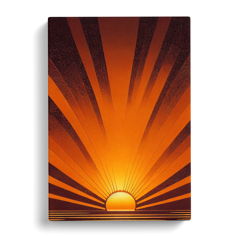 Gallia Sunset Engraving - Wrapped Canvas Print, 50cm H x 35cm W