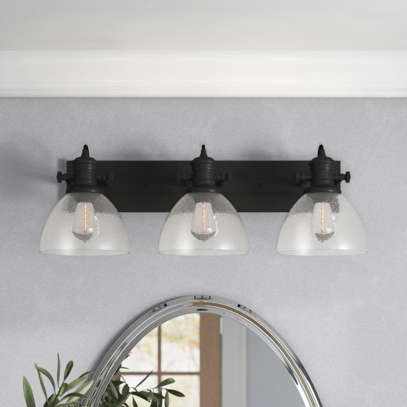 Bales 25.13'' W 3-Light Dimmable Vanity Light, Chrome, Opal Glass