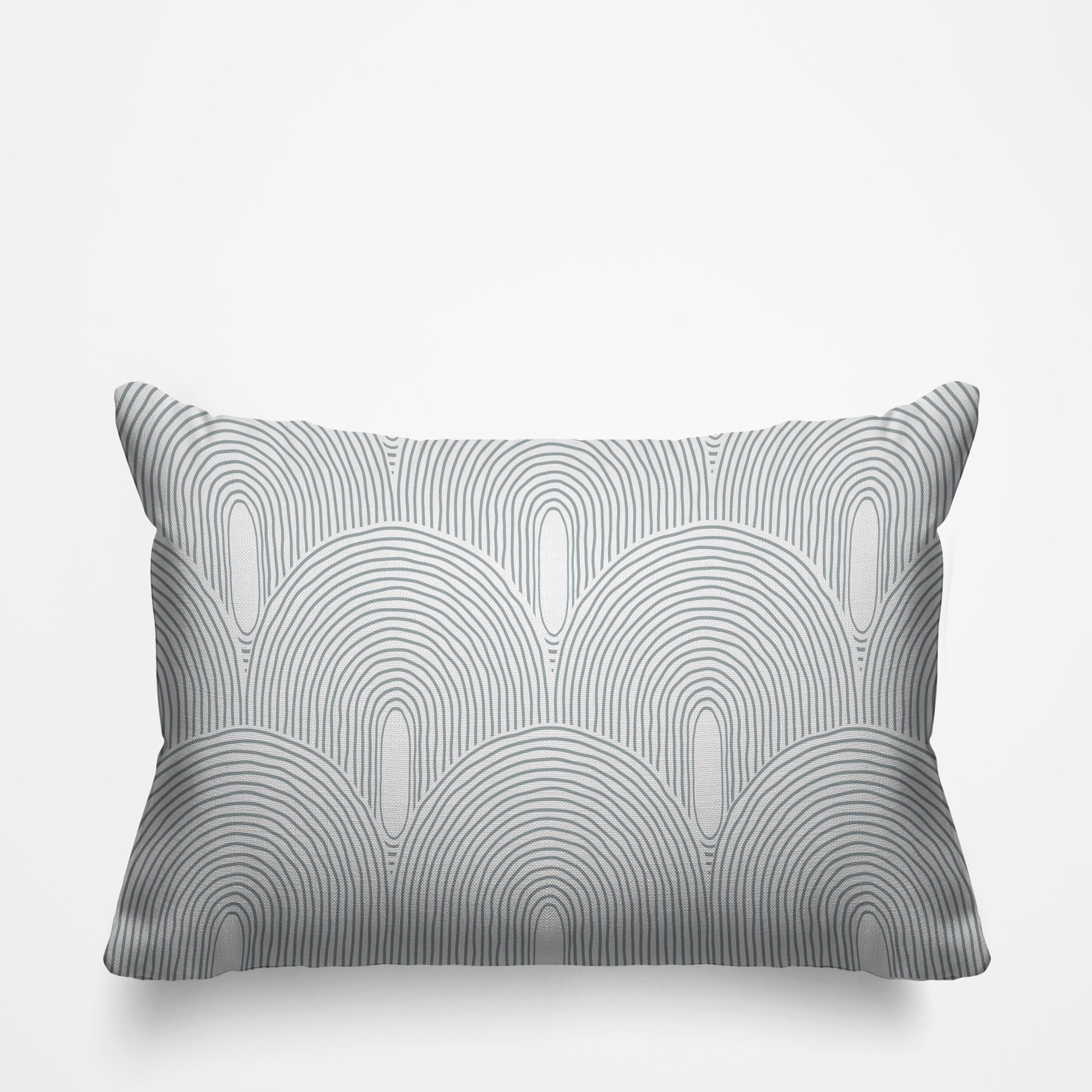 Limpo Starburst Spun Polyester Indoor/Outdoor Throw Pillow, 18"H x 25"W, Rectangular, Gray
