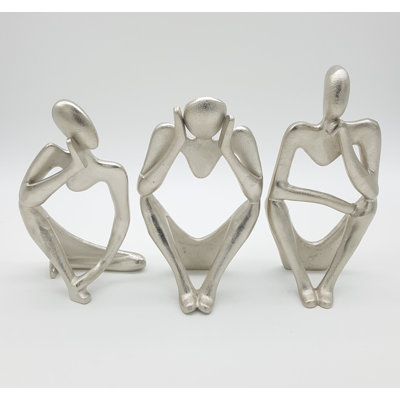 Avruch Decor Metal Set Of 3 Men With Different Sentiments Object