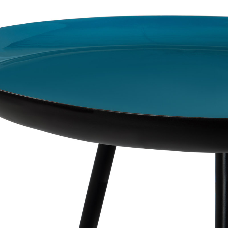 Table de bout à 3 pieds Philo, Sarcelle / Noir