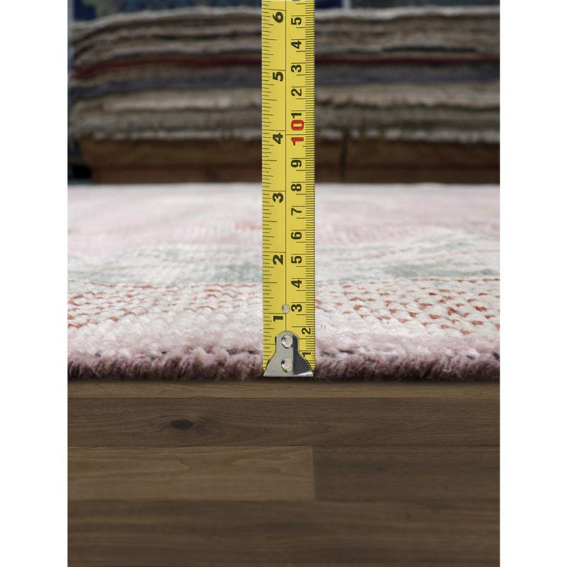 Khotan Hand-Knotted Pink/Beige Wool Area Rug