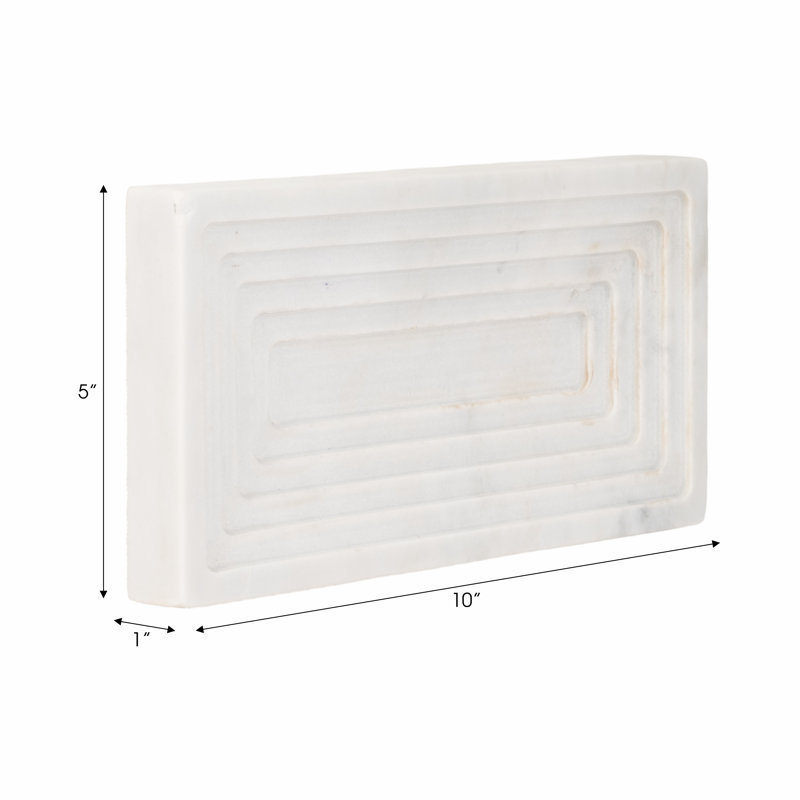 Ivy Bronx 10" Haci White Marble Tray