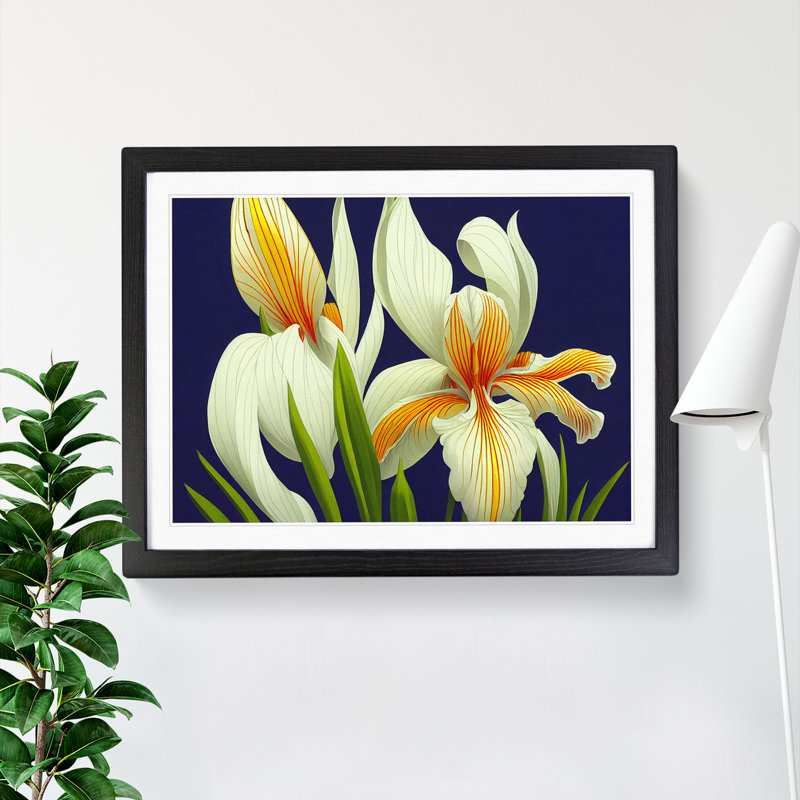 Adorable Iris Flowers - Single Picture Frame Print, Black Framed, 46cm H x 64cm W x 2cm D