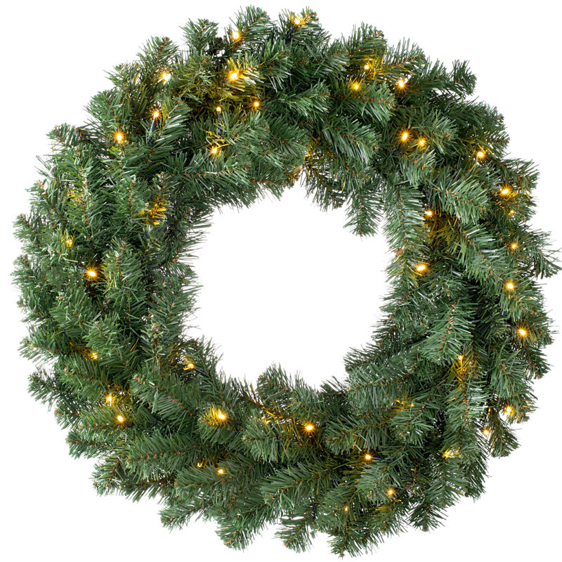 Faux Lighted Pine 76cm Wreath
