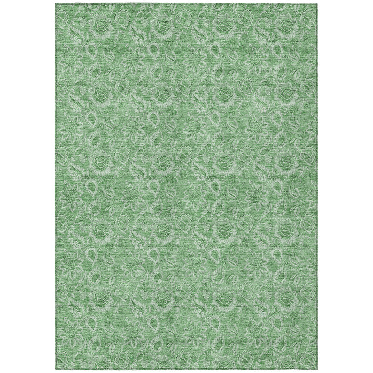 Washable Floral Indoor / Outdoor Rug