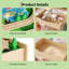 Table de train en bois de 78 pièces avec rails et tiroir de rangement pour enfants, surface de jeu 4 en 1, cadre robuste, rangement intégré pour les pièces et les petits jouets, conçue pour les enfants de 3 ans et plus.