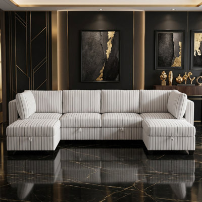 Canapé modulaire surdimensionné avec rangement caché, canapé convertible en U / L réversible avec housses amovibles
