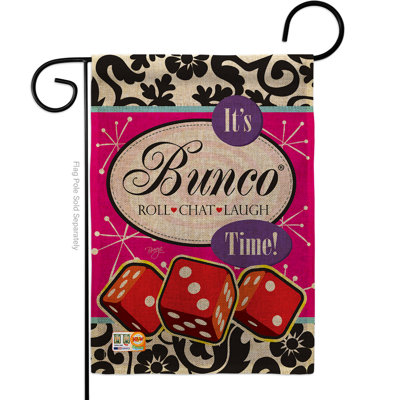 C’est le temps bunco ! "occasion spéciale" , & en toile jute impressions à 2 côtés 18,5 x 13 po drapeau de jardin