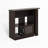 Walnut Modern Bar Cabinet With 6 Storage Boxes And A Rotating Condiment Stand Shelf Cabinet, Walnut, Spaces 2 Glass Doorways
