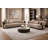 Arden Curved Upholstered Sofa – Modern Deep Seating Couch, Taupe Fabric