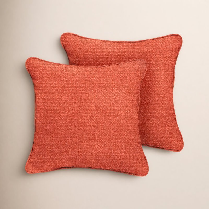 Tinsley Sunbrella® Outdoor Reversible Throw Pillow, Orange, 24" x 24"