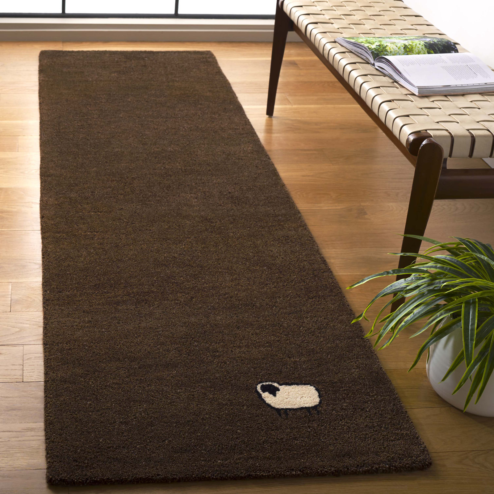 Racheal Brown Hand-Woven Rug, Runner 2'3" x 8'