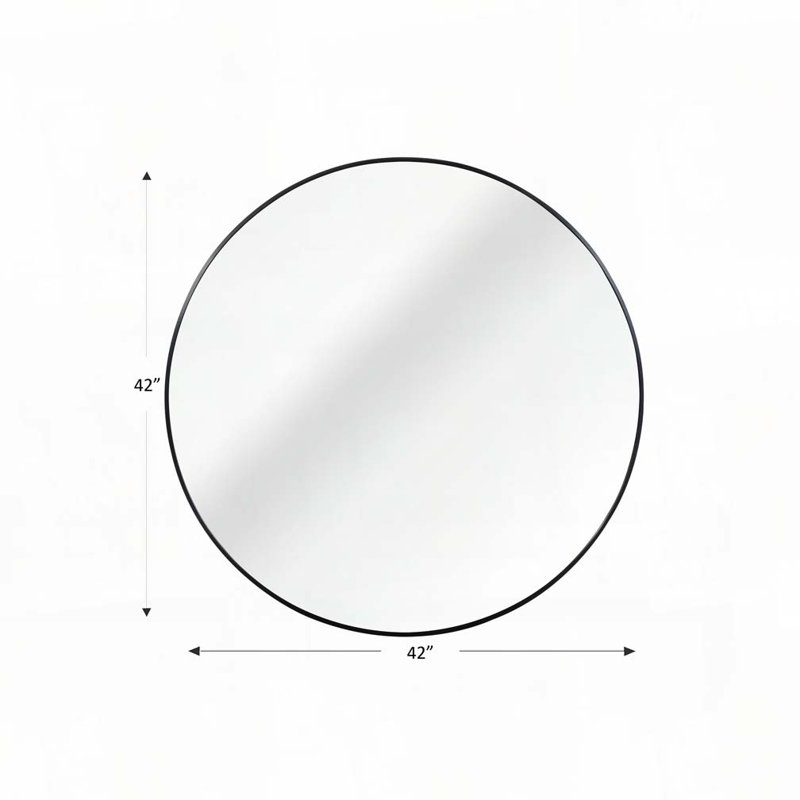 Miroir mural 42 po, 42 po x 42 po, Noir