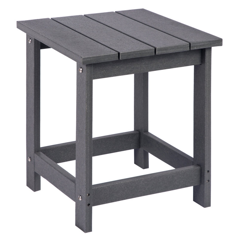 Denarrius Square Outdoor Side Table, Gray