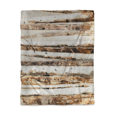 Modern Brown Landscapes Duvet Cover | Abstract Forest Trees