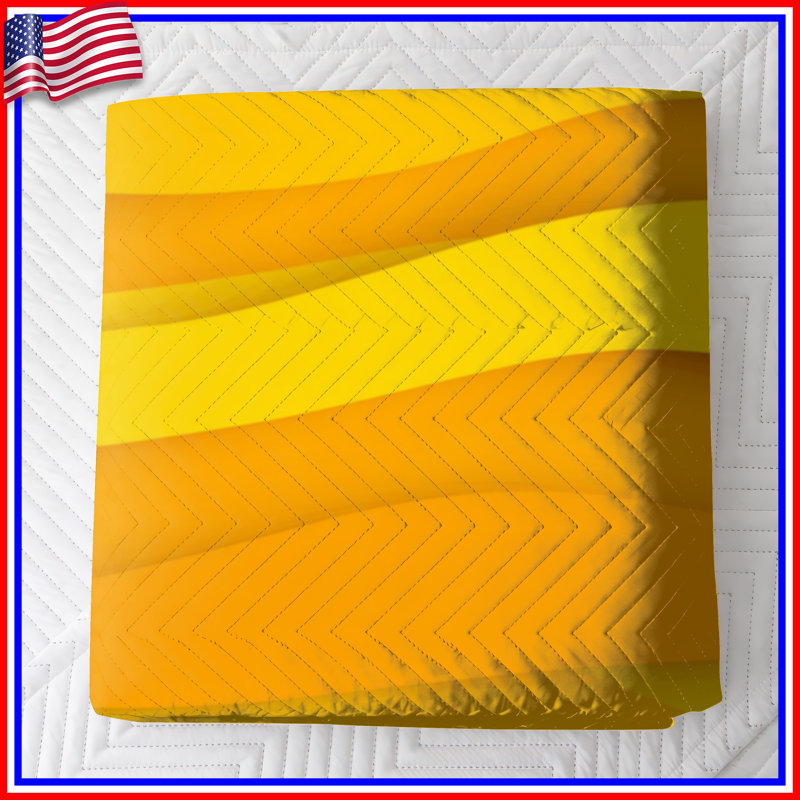 Yellow Waves Quilted Bedspread, King