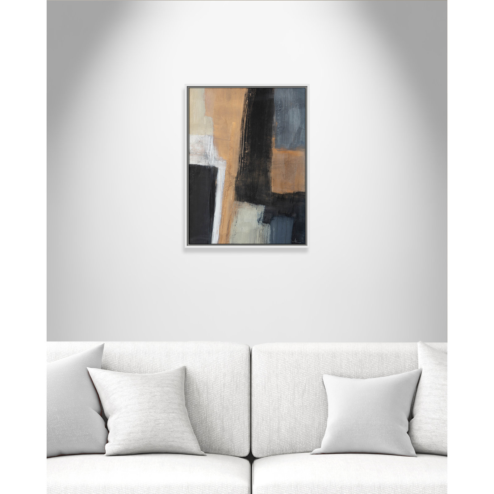 Calderon "Metallic Slate I" Print, 25.5" H x 19.5" W x 2" D, White