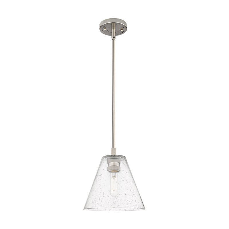 Kehlani - Luminaire suspendu 1 tige Berkshire, H 38,75 po x l 8 po x P 8 po, Nickel satiné