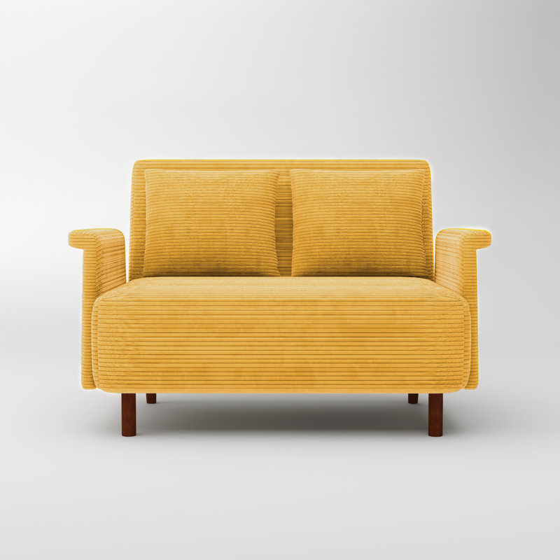 Finnick Velvet Accent Chair, Yellow Corduroy