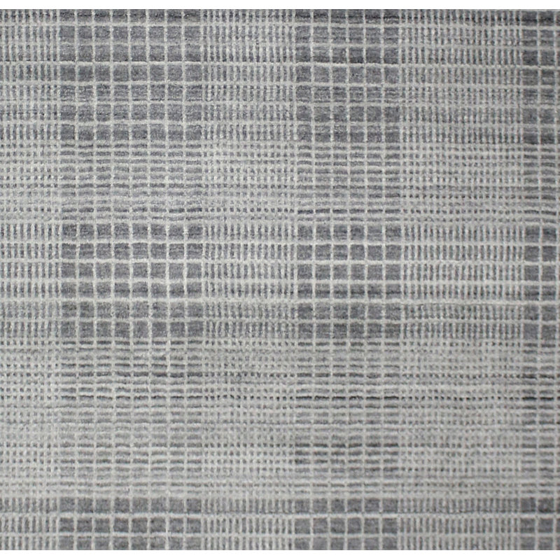 Tapis tissé à la main | Tapis en laine et bambou en soie moderne | Tapis d'intérieur gris clair de 9 mm d'épaisseur