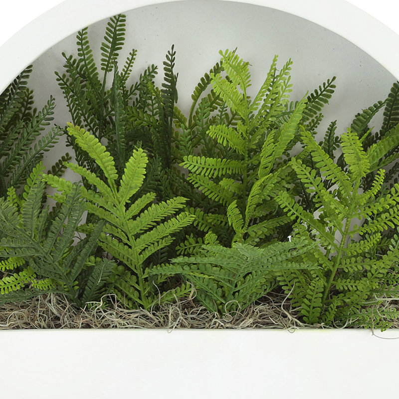 Outdoor UV Rated Ferns in Hanging Fiberstone Planter