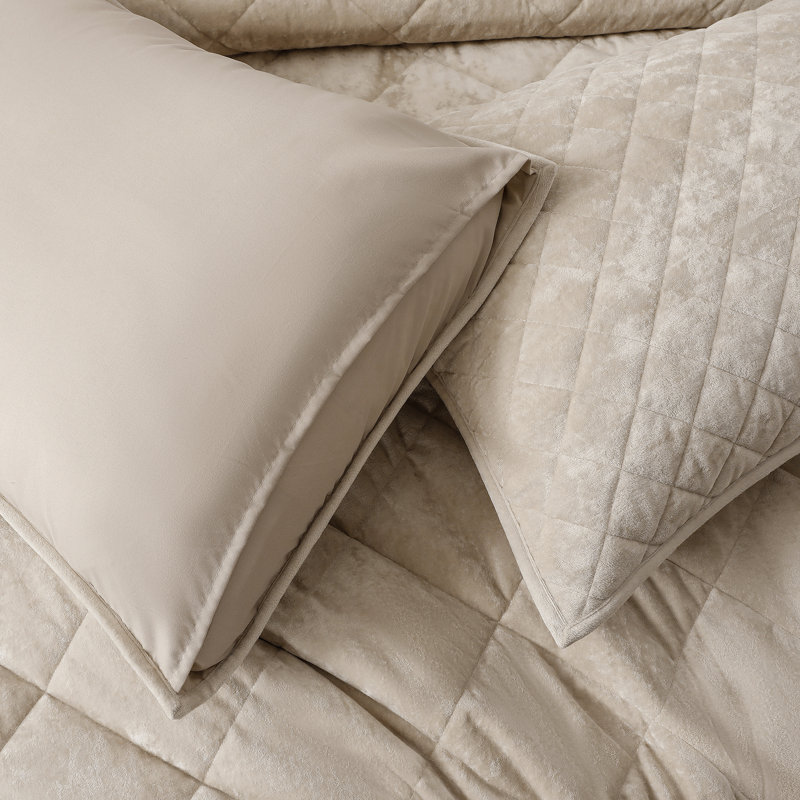 King Forest Green Velvet Diamond Quilt Set
