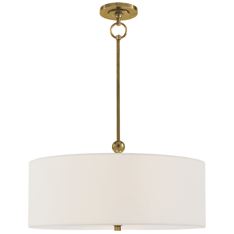 Thomas O'Brien Reed Hanging Shade, Natural, Hand-Rubbed Antique Brass, Paper