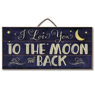 Décoration murale en bois à palette horizontale i love you to the moon