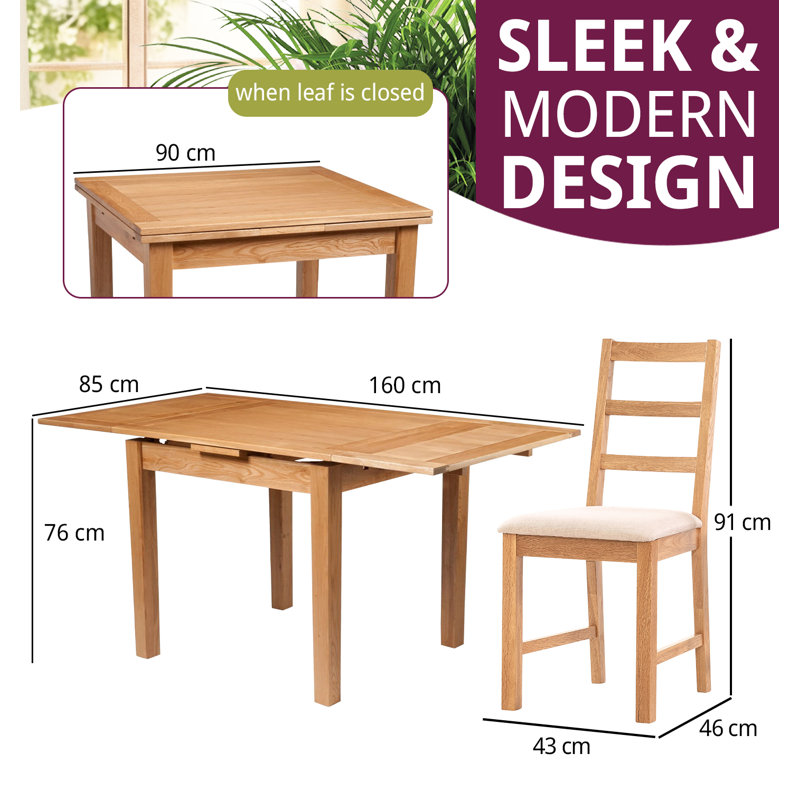 6 - Person Solid Oak Dining Set, White