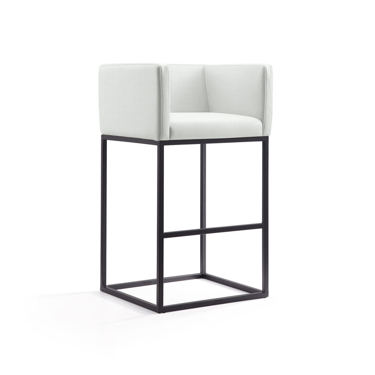 Upholstered Counter Stool with Metal Frame