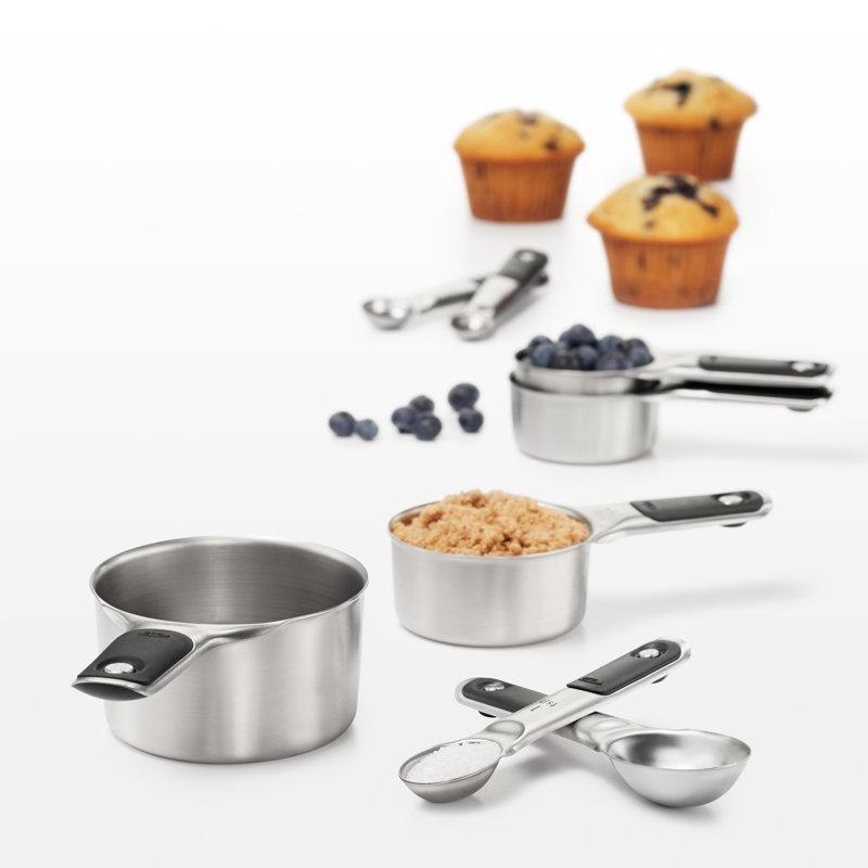 OXO 8-Pieces Stainless Steel Measuring Cup and Spoon Set
