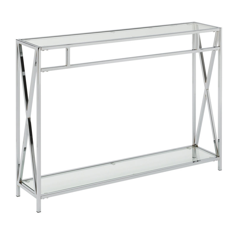 Darek 42'' Glass Top Console Table