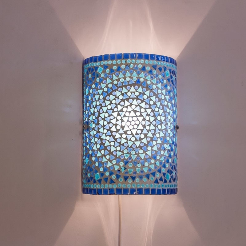 Adriel Plastic Flush Mounted Sconce, Blue