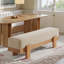 Linen Blend Upholstered Bench-1985124093