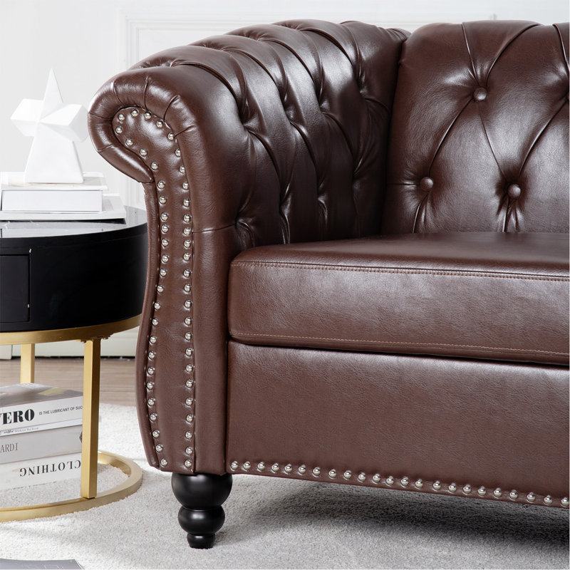 Sofa 1 place pour salon, Brun foncé polyuréthane, Noir