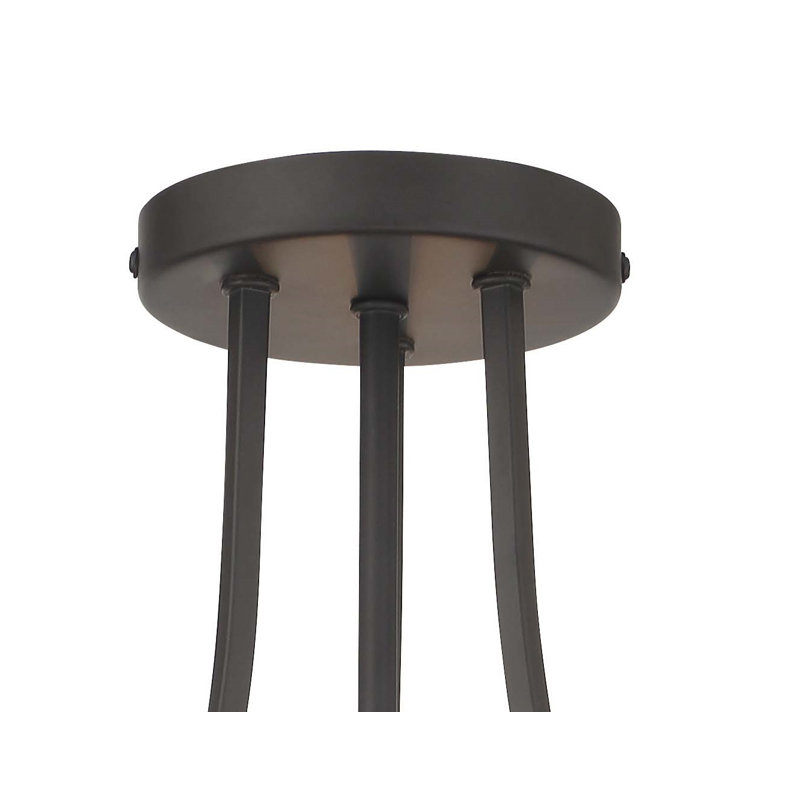 Etosha Semi Flush Mount, Old World Bronze W/Walnut Acce