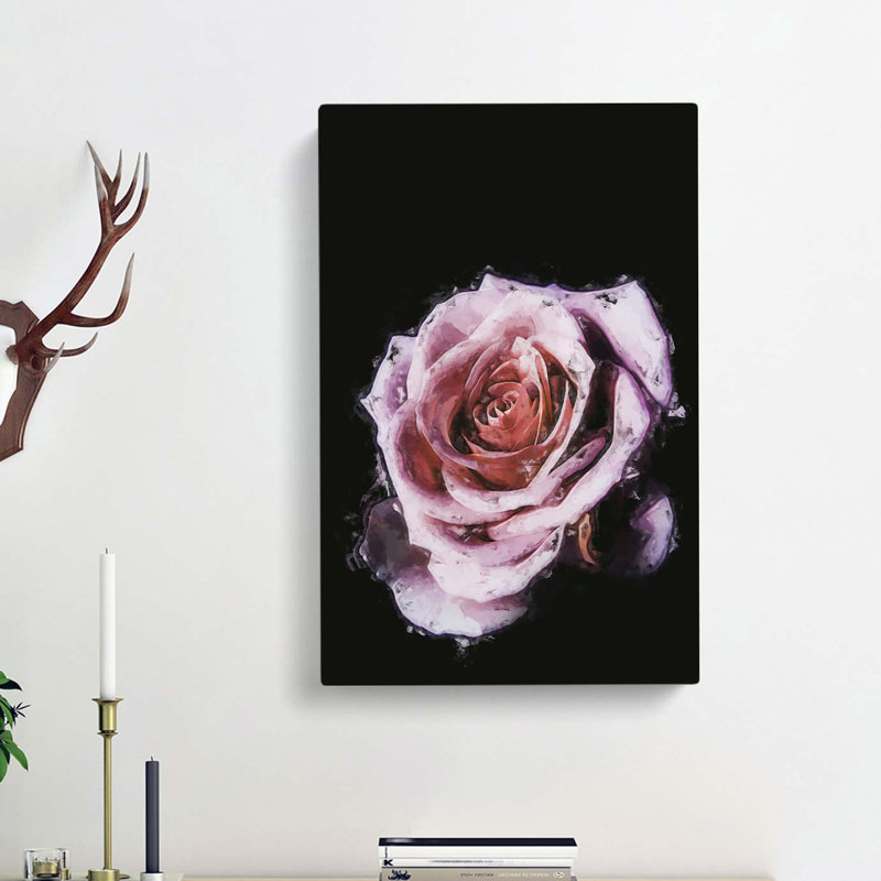 The Pale Purple Rose In Abstract - Wrapped Canvas Print, 50cm H x 35cm W x 3cm D