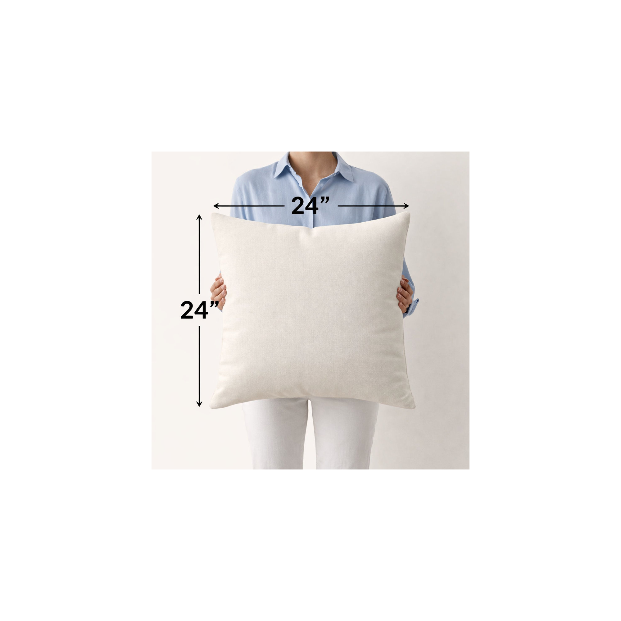Indoor/Outdoor Throw Pillow, Square 24", Canvas Natural Sunbrella® Canvas
