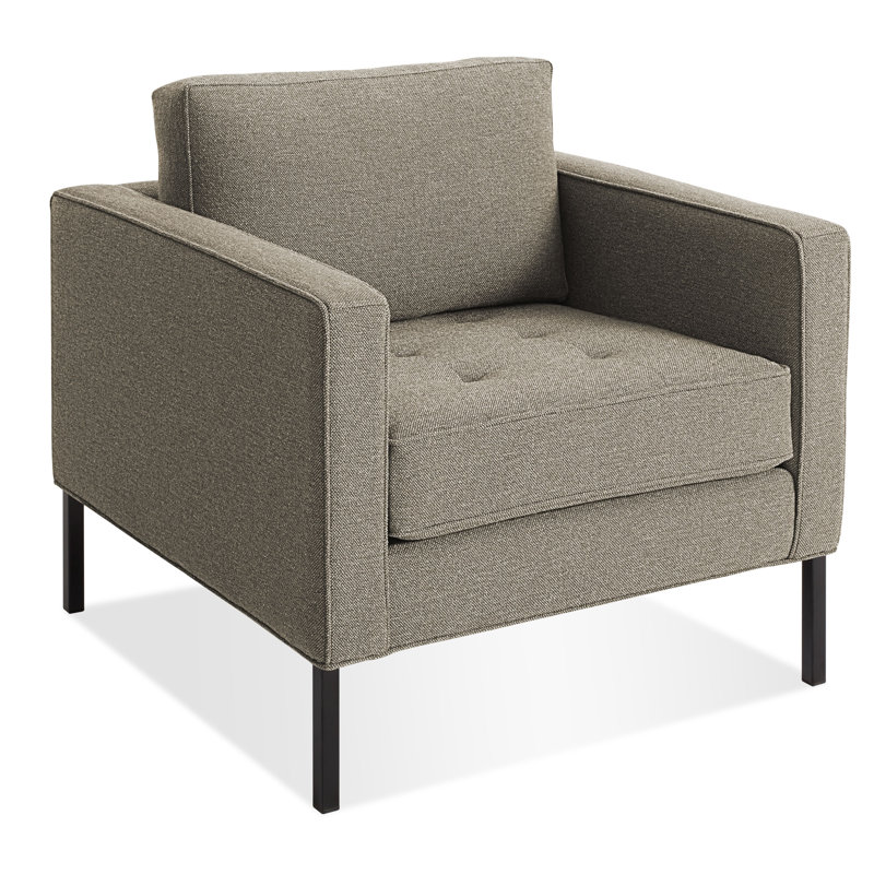 Paramount Tufted Armchair, Black, Otter Velvet Polyester Blend