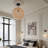 1-Light Pendant Lights Rattan Basket Globe-1350623536