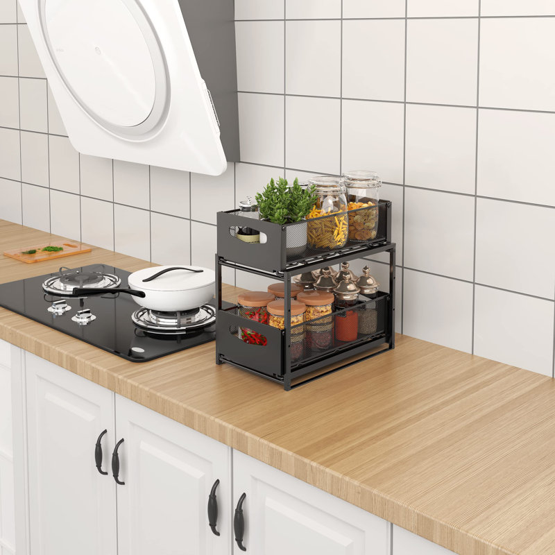 Minelba Steel Pull Out Drawer, Matte Black