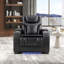 Fauteuil inclinable de 37 po de style cinéma en similicuir avec éclairage à DEL, porte-gobelets et appui-tête réglable (ensemble de 6)