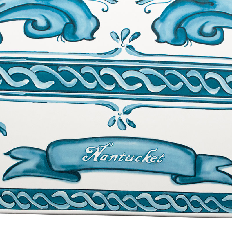 Nantucket Sinks 33-Inch Farmhouse Fireclay Sink with Nautical Design Applique Apron Front