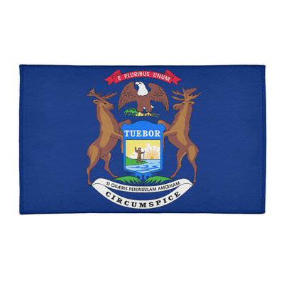 Tapis bleu de chenille pour pavillon michigan