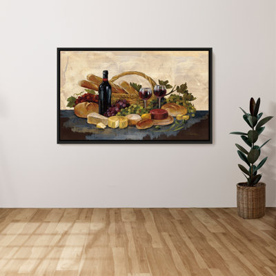 "Tuscan Evening Wine" by Silvia Vassileva Print on Canvas in a Floater Frame