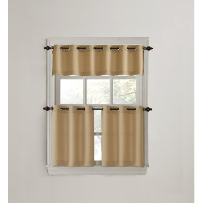 Sauel Textured Semi-Sheer Kitchen Window Valance